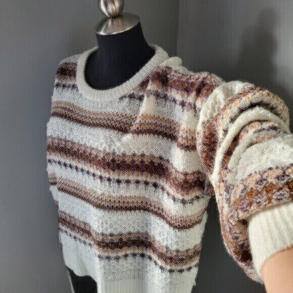 DEX Drop Shoulder Puff Sleeve Knit Sweater  Sz XL - Picture 4 of 15